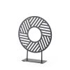 11" Black Metal Geometric Circle Tabletop Sculpture