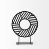 11" Black Metal Geometric Circle Tabletop Sculpture