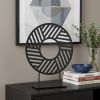 11" Black Metal Geometric Circle Tabletop Sculpture