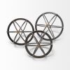 9" Black Metal Round Tabletop Sculpture