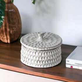 4" Gray Ceramic Hand Painted Decorative Keepsake Box