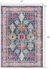2' X 4' Blue and Ivory Oriental Area Rug