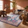 6' X 9' Blue and Ivory Oriental Area Rug