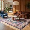 9' X 13' Navy Traditional Decorative Area Rug