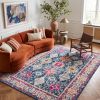9' X 13' Navy Traditional Decorative Area Rug