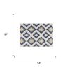 2' X 4' Blue Ikat Kilim Area Rug