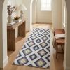 8' Blue Ikat Kilim Runner Rug
