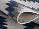 8' Blue Ikat Kilim Runner Rug