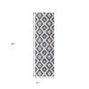 8' Blue Ikat Kilim Runner Rug