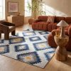 6' X 9' Blue Ikat Kilim Area Rug