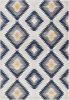 6' X 9' Blue Ikat Kilim Area Rug
