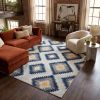 6' X 9' Blue Ikat Kilim Area Rug