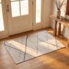 2' X 4' Gray and Ivory Geometric Area Rug