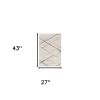 2' X 4' Gray and Ivory Geometric Area Rug