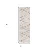 6' Gray And Ivory Geometric Runner Rug