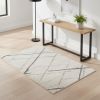 4' X 6' Gray and Ivory Geometric Area Rug