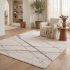 4' X 6' Gray and Ivory Geometric Area Rug