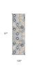 10' Blue And Yellow Floral Runner Rug