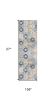 13' Blue And Yellow Floral Runner Rug