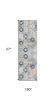 15' Blue And Yellow Floral Runner Rug