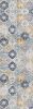 20' Blue And Yellow Floral Runner Rug