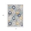 20' Blue And Yellow Floral Runner Rug