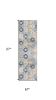 6' Blue And Yellow Floral Runner Rug