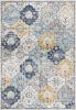 6' X 9' Blue and Yellow Floral Area Rug