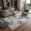 8' X 10' Blue and Yellow Floral Area Rug