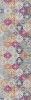 10' Blue And Ivory Floral Runner Rug