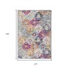 10' Blue And Ivory Floral Runner Rug