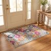 2' X 5' Blue and Ivory Floral Area Rug