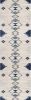 8' Blue And Ivory Southwestern Runner Rug