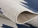 3' X 5' Blue and Ivory Southwestern Area Rug