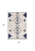 3' X 5' Blue and Ivory Southwestern Area Rug