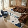 8' X 10' Blue and Ivory Southwestern Area Rug
