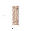 8' Gold And Ivory Southwestern Runner Rug