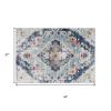 2' X 4' Blue and Ivory Medallion Area Rug