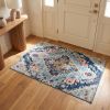 2' X 5' Blue and Ivory Medallion Area Rug