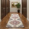 13' Blue And Beige Medallion Runner Rug