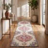 13' Blue And Beige Medallion Runner Rug