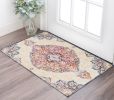 2' X 4' Blue and Beige Medallion Area Rug