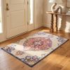 2' X 5' Blue and Beige Medallion Area Rug
