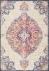 2' X 5' Blue and Beige Medallion Area Rug