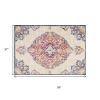 2' X 5' Blue and Beige Medallion Area Rug