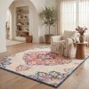 4' X 6' Blue and Beige Medallion Area Rug