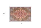 2' X 4' Rustic Orange Medallion Area Rug