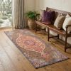 2' X 5' Rustic Orange Medallion Area Rug