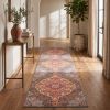 2' X 8' Rustic Orange Medallion Runner Rug