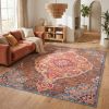 4' X 6' Rustic Orange Medallion Area Rug